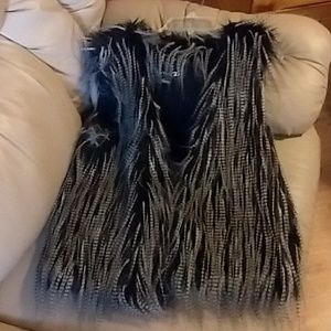 Faux feather vest